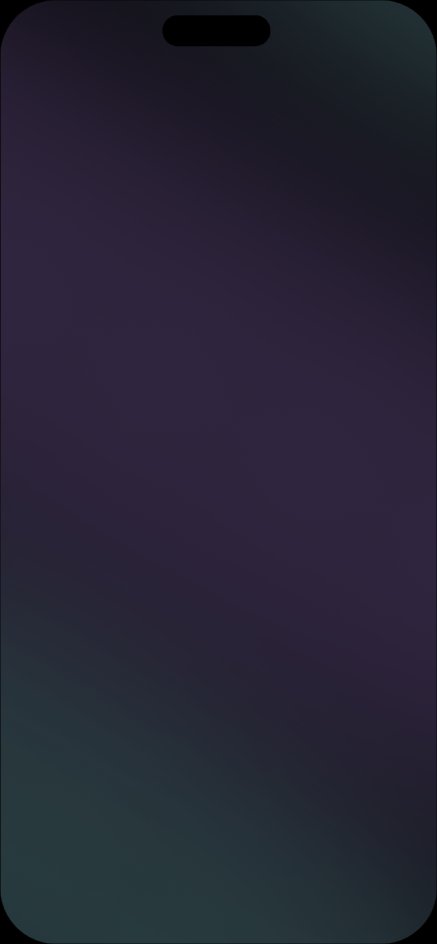 Background de referência: gradiente roxo escuro descendo para verde escuro, dentro de uma tela de smartphone